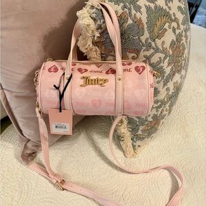 Juicy Couture Pink Mini Barrel Bag with Heart Details